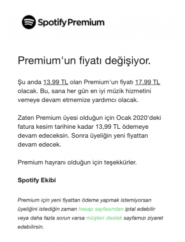 1 kasım 2019 spotify premium üyeliğine zam gelmesi - 1-kasim-2019-spotify-premium-uyeligine-zam-gelmesi-KufcI