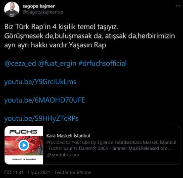 sagopa kajmer'in zeytin dalı tweeti - kabaherif-77bRM